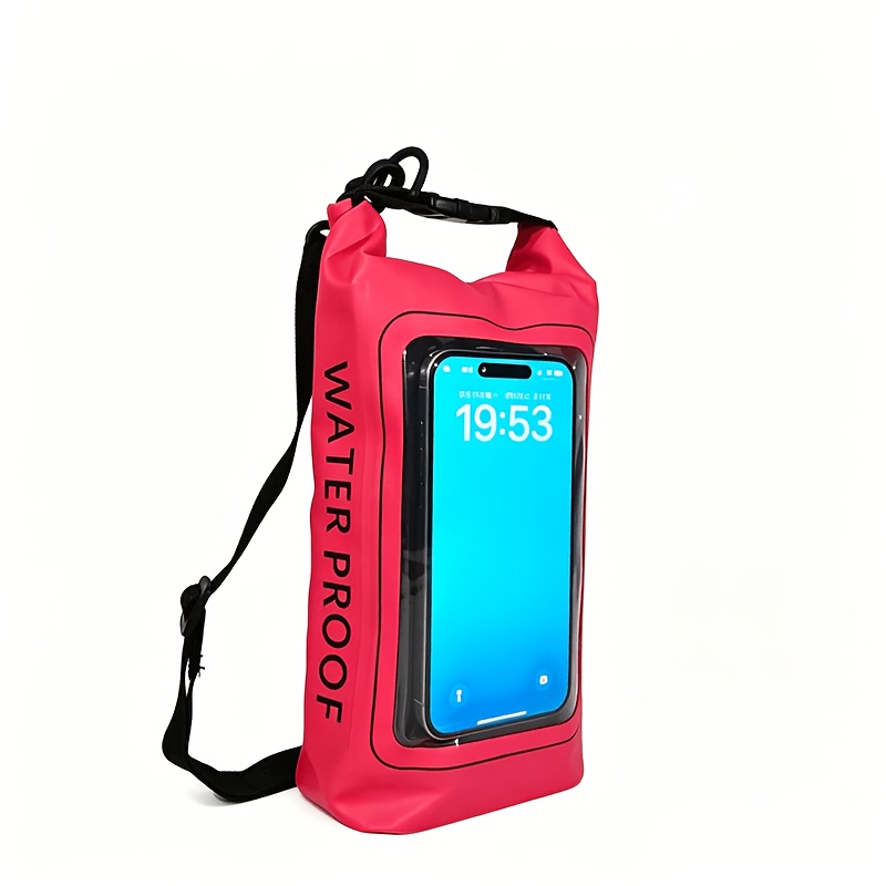 TEMU 2l Dry Bag, 650d Pvc Mesh Cloth Floating With Touch Sensitive Phone Window, Separate Zipper Inner Pocket, Lightweight Bag For Hiking, Rafting,