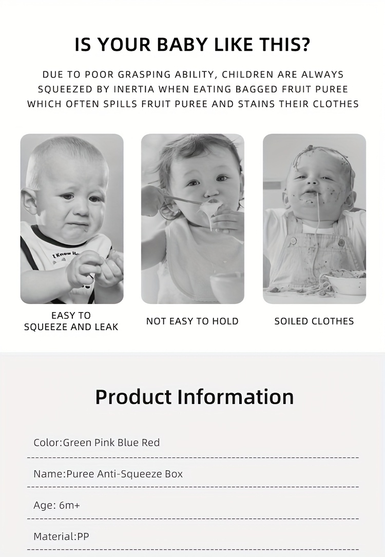 1pc Anti squeezing fruit puree box, Squeeze-Proof Holder for Food Pouches and Juice Boxes, Easy Flipping Design for Convenient Feeding