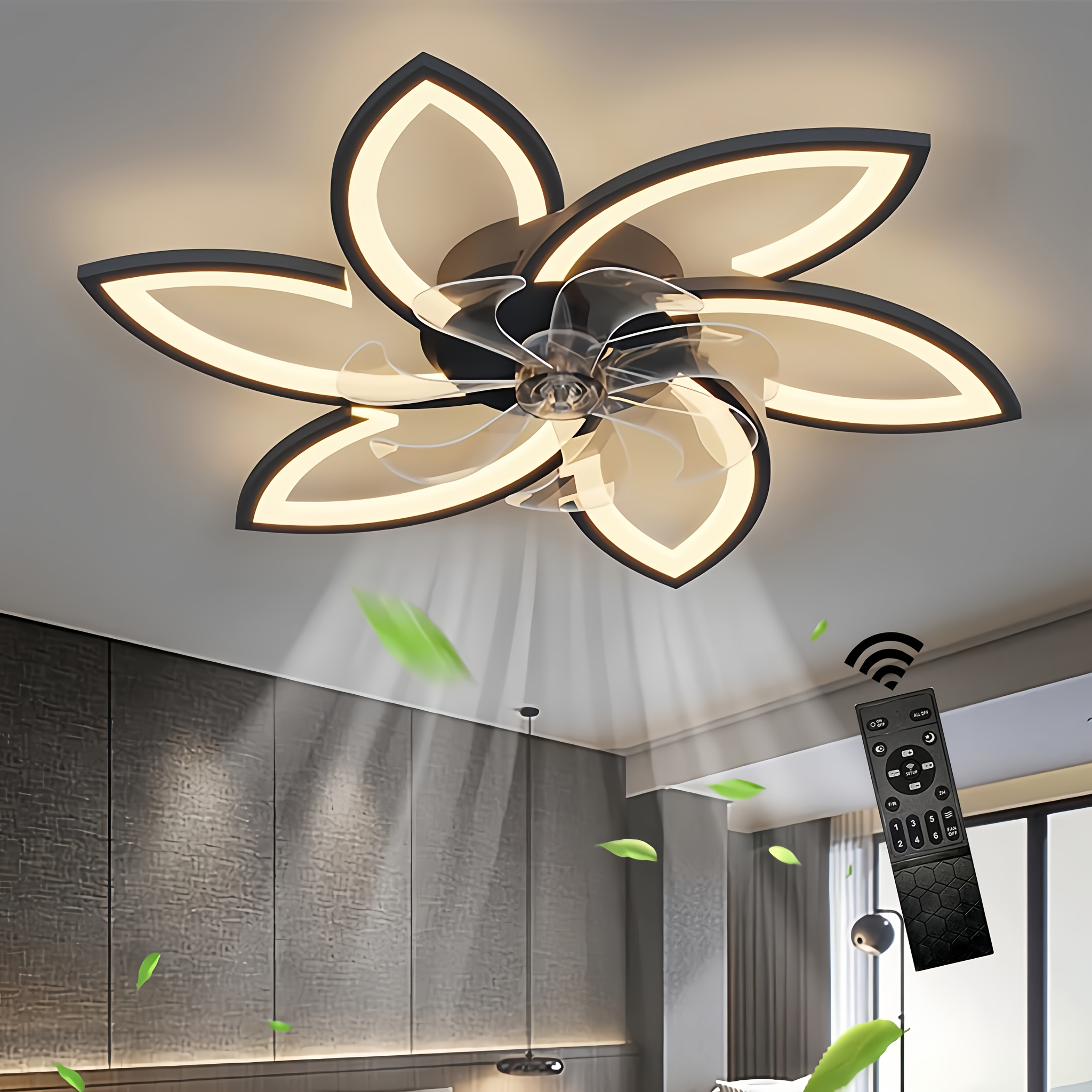 Ceiling Fan Equipped With Lighting, 66w Lamp Featuring A Fan And A Remote Control Application, Ceiling Light With Fan, Ceiling Fan With , Ceiling Fan Suitable For Bedroom And Living Room