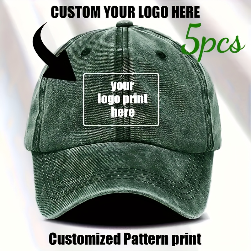5pcs Adjustable Unisex Baseball Caps for Custom Logo