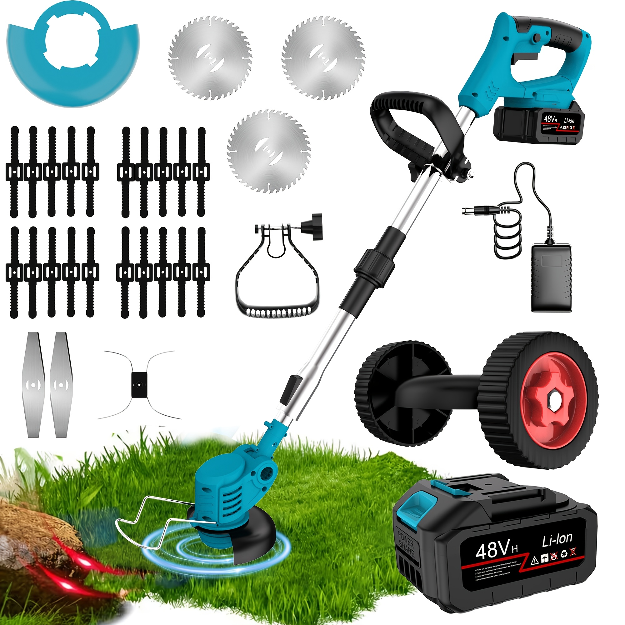 TEMU The 2026 New Upgraded Lithium Electric Lawn Mower Features A Portable Folding Design, Including A 4000mah Lithium Battery And Charger, And