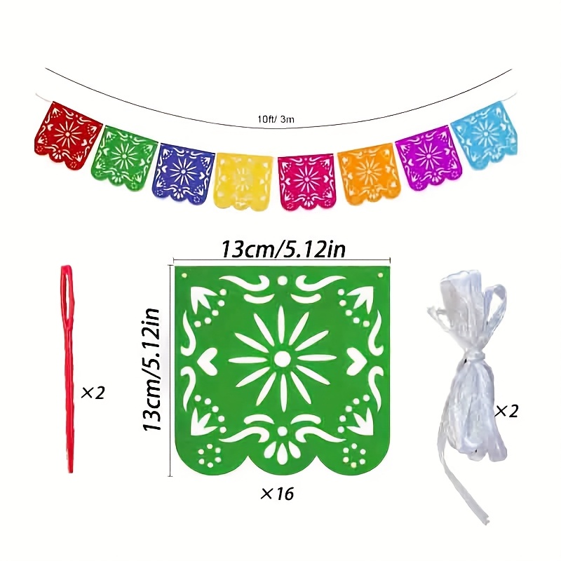 TEMU 20 Sets Of Carnival Party Decoration Banners, May Of The Dead Decoration Banners, Color Banners Are Suitable For Of The Dead Or Birthday Shower