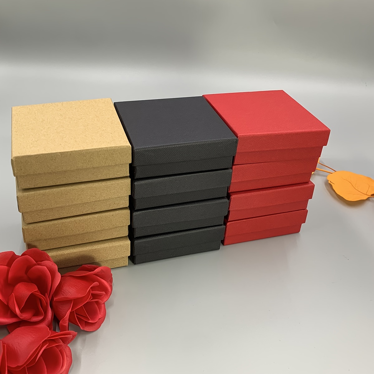 Image of 12-pack Tricolor Gift Box Set, Jewelry Gift Box, Color-matching Gift Box, Wedding, New Year, Christmas Gift Packaging
