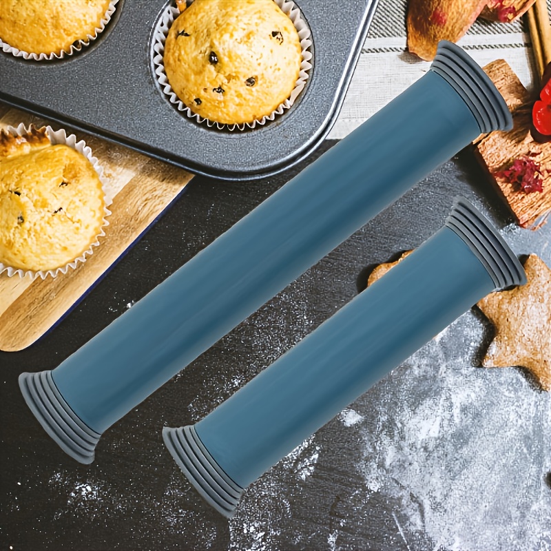 Adjustable Rolling Pin With Thickness Rings For Baking, Stainless Steel Designs Dough Roller Pins Cookie Decorating Baking Supplies Fondant Cake Baker