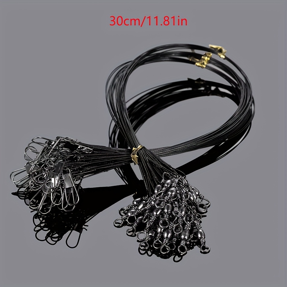 Image of 50pcs Steel Sea Fishing Collar With Rotating Ring And Anti-bite , Anti-bite Wire Collar