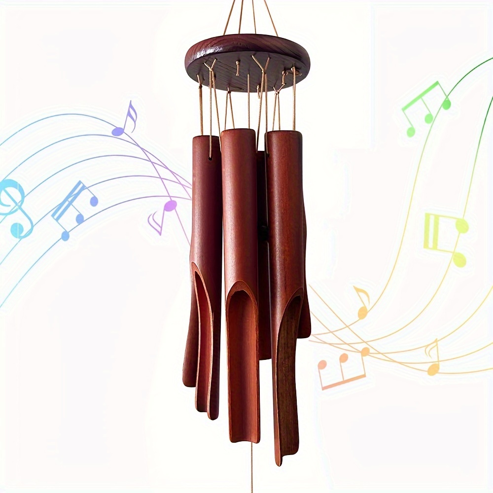 

1pc Bamboo Wind Chimes, Outside Outdoor Wooden Windchimes, Small, Handcrafted With Calming Deep Tones, Ideal Home Decor, Gift For Any Occasio, Home Decor, Bedroom Decor, Wedding Decor