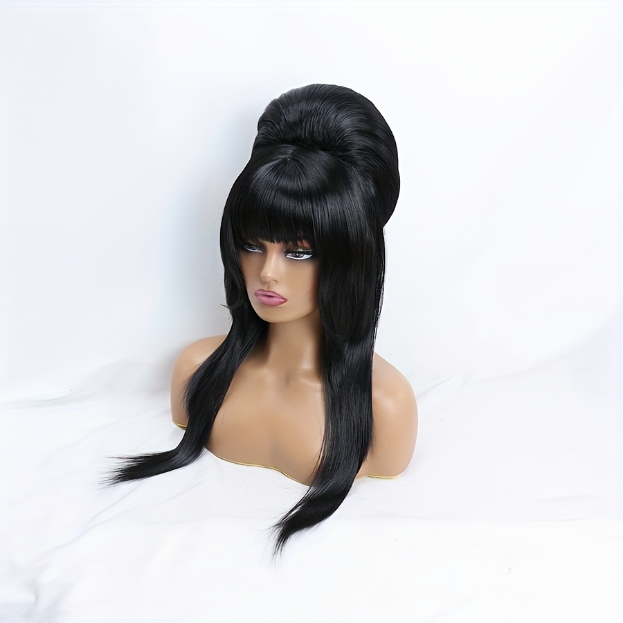 beehive womens long hair bangs heat resistant - Temu display picture 3