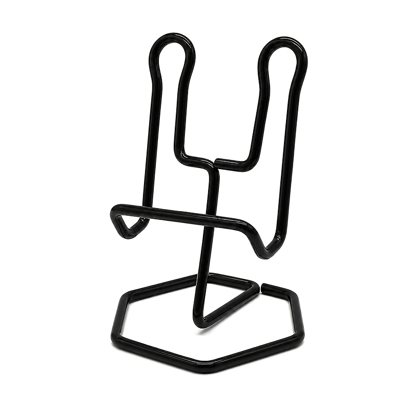 TEMU 1pc Ear-shaped Metal Black Phone Stand Office Desktop Phone Display Rack Western Style Creative Phone Holder