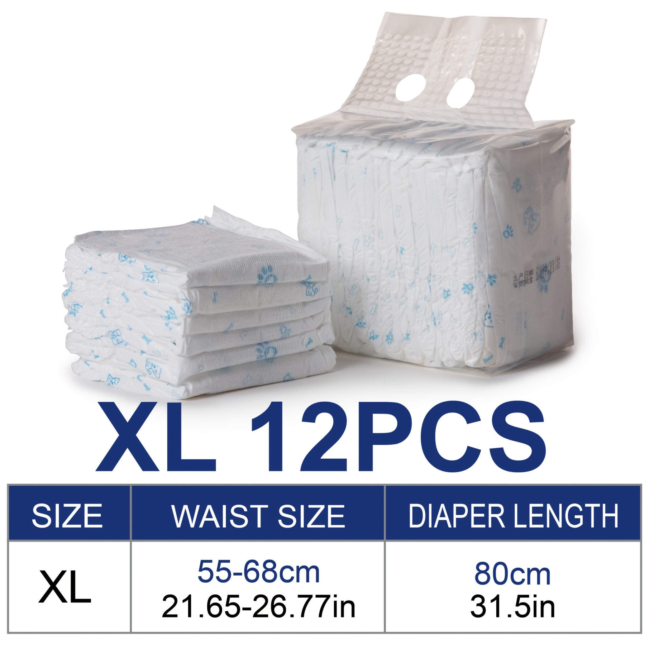 12pcs Ultra Absorbent Male Dog Diapers - Leakproof, Fit For Puppies & Elderly Dogs, Ideal For Surgery Recovery & Incontinence