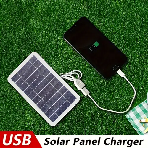 one usb solar panel charger for outdoor travel camping solar powered charge controller connector female to male usb compatible with mobile phones power banks flashlights fans tablets