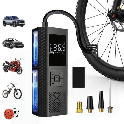 item picture cordless bicycle floor pump portable air compressor for bicycle tires 150psi car tire inflator with tire pressure gauge led 3 smart cordless tire pump suitable for cars motorcycles bicycles balls etc