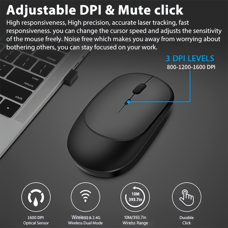 2.4gh Dual color Advanced Wireless Mouse Lightweight 1600dpi - Temu