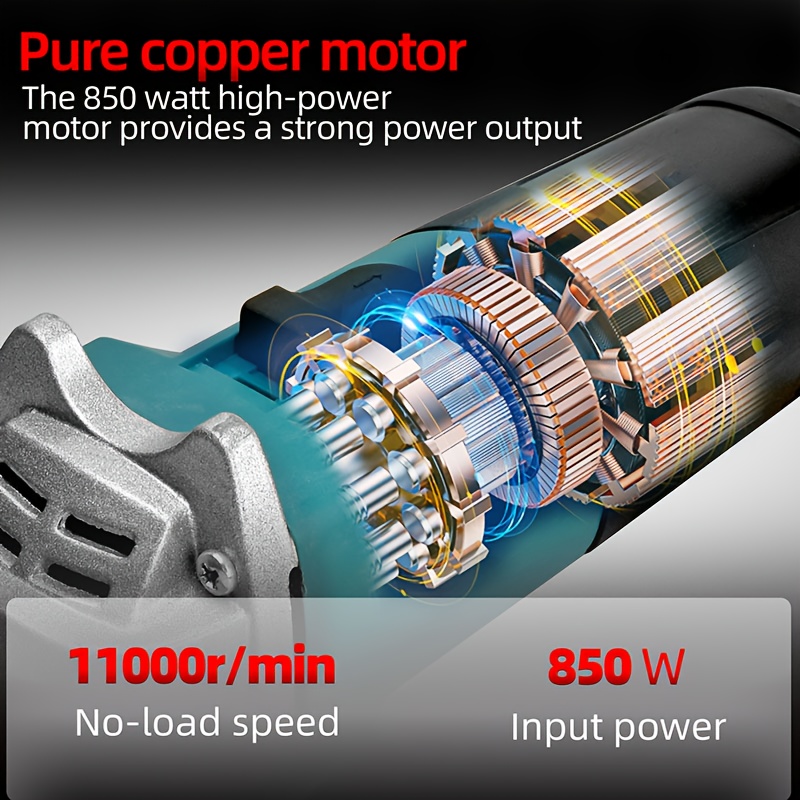 11,43 cm Zware Elektrische Haakse Slijper met Slijpschijf & Sleutel