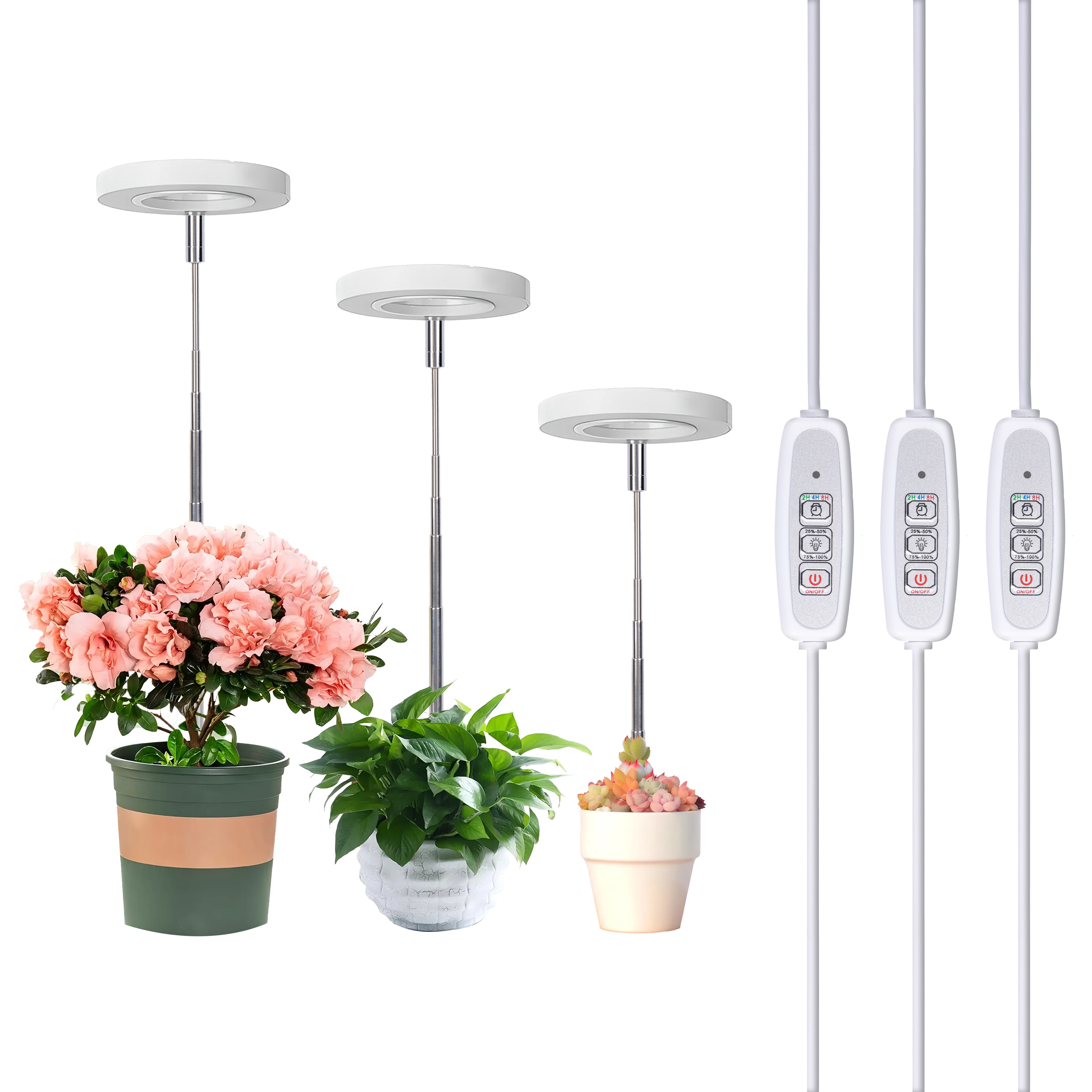 

2pcs/3pcs, , Led For Plants , Desk For 2h/4h/8h, 4 Dimmable , Height 8"-26