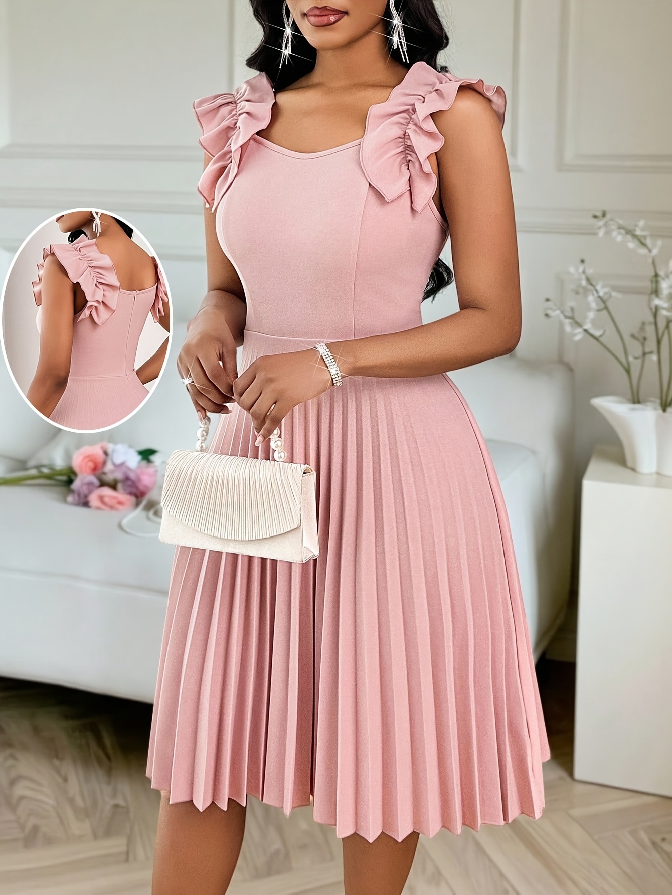 peach dresses sold on Temu United States