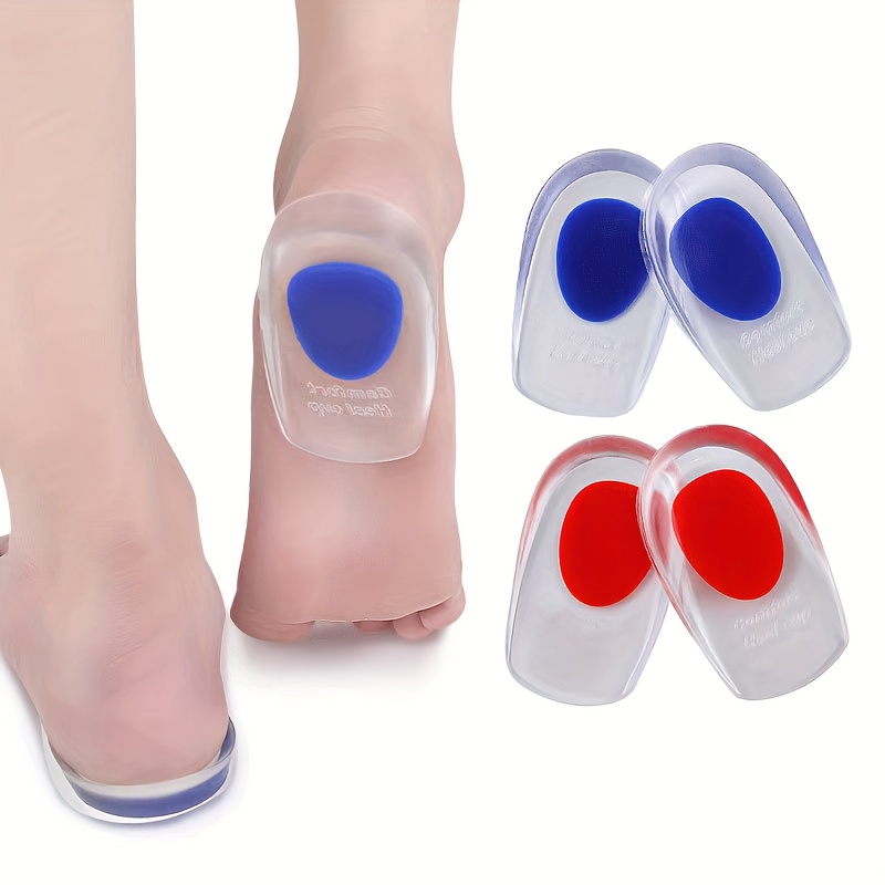 

1pair Shock Absorbing Silicone Gel Foot Heel Insoles, Transparent Non-slip Foot Heel Pads