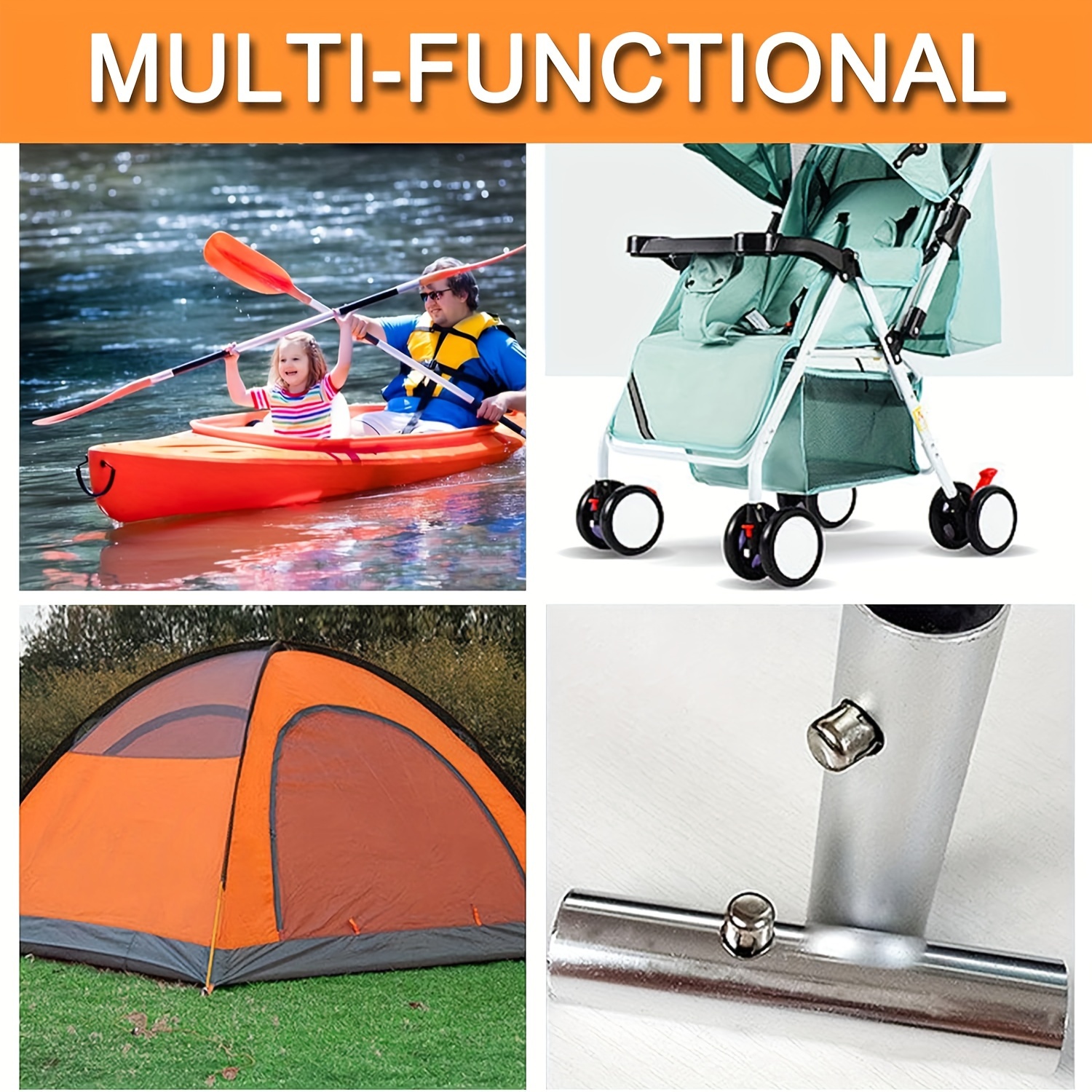 PATIKIL 6.4x5mm Attaches De Pagaie De Kayak, Lot De 6 Clips De