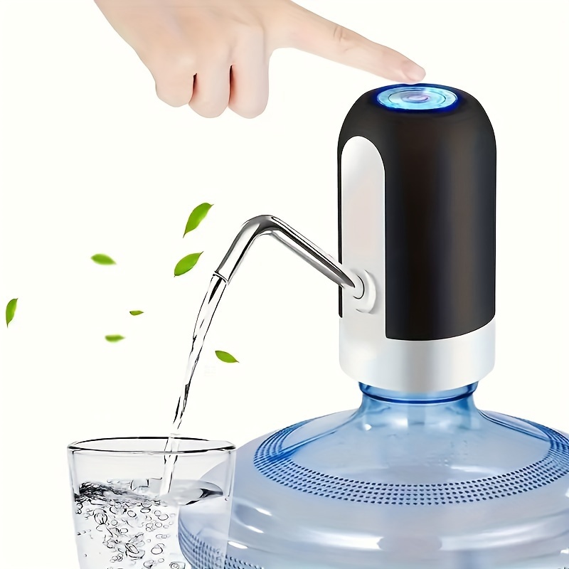 usb rechargeable portable water pump fits 3 5 gallon bottles easy automatic dispensing for camping home details 0
