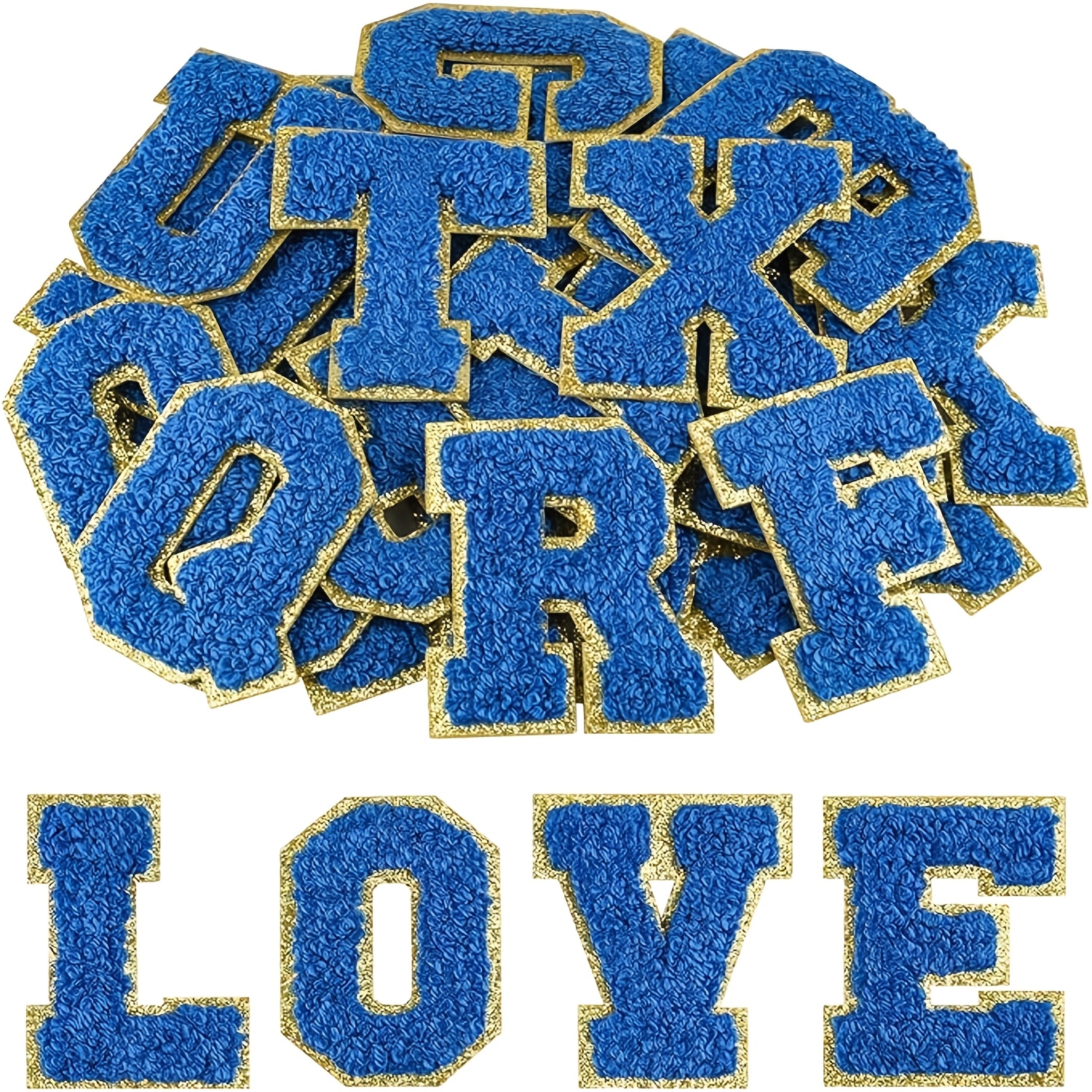 TEMU 26pcs Self Adhesive Chenille Letter Patches A-z, Chenille Letters For Clothing, Fabric, Shoes, Bags