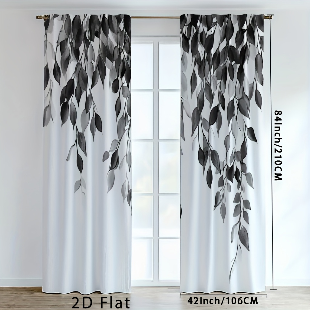 TEMU 2pcs, Pattern Curtain, Patio Curtains, Lightweight Curtains, 108 Inch Curtains, Thin Blackout Curtains, Window Drapes For Living Room,