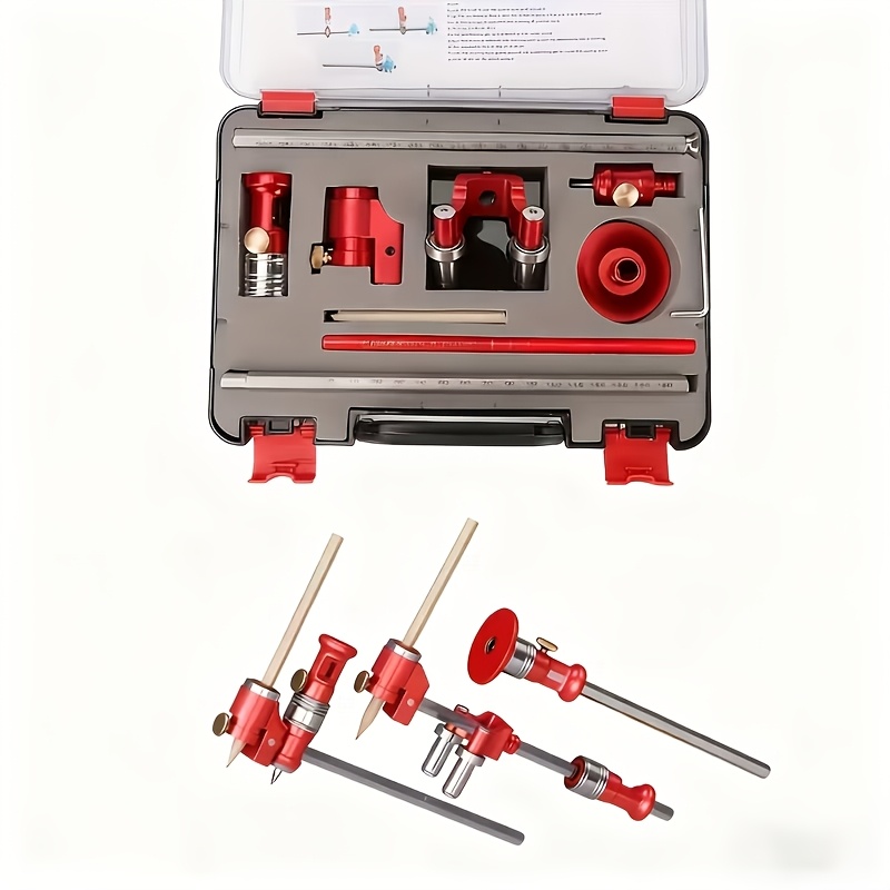 TEMU Règle de traçage pour 3-en-1 | Jauge de multifonctionnelle métrique et pour droites, parallèles, arcs et mesure de , adaptée aux , au travail ,