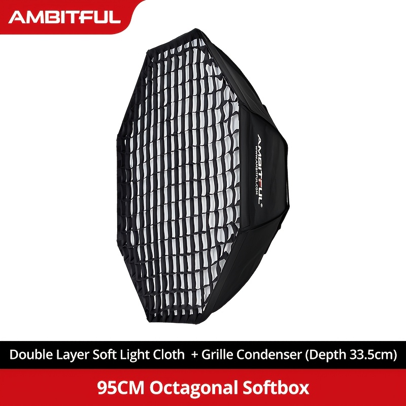 Image of Ambitful Bowens Mount Octagonal Softbox Fw95/120/140 Double Layer Soft Light Cloth Grid Portable With Storage Bag Photography Studio Lighting For Live Stream Video Portrait