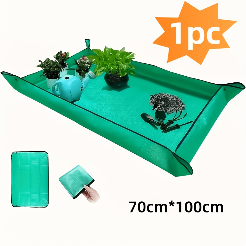 TEMU Grand Tapis de Rempotage pour Plantes, Bac de Jardinage Pliable, 70cm*100cm, Tissu de Plantation Robuste pour Intérieur/Extérieur, Tapis de
