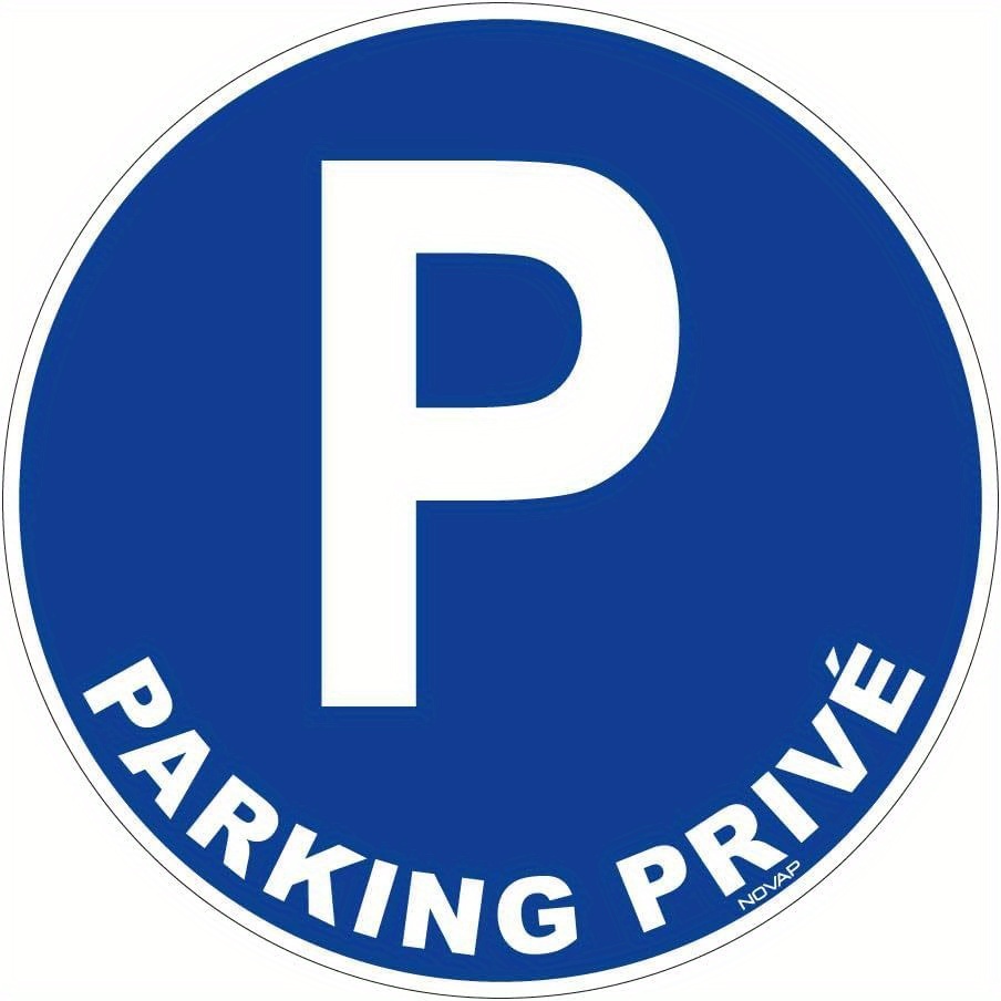 TEMU Plaque de stationnement privée 2D plate, 1 pièce - Panneau d'avertissement rond en aluminium robuste et à la rouille, convient pour une