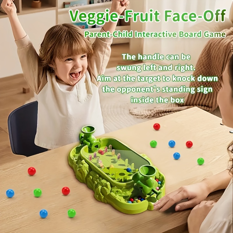Gezinsfruit en Groente Sticker Gevechtsspel, Dubbelspeler Competitie Uitdaging, Hand-Oog Coördinatie Educatief Speelgoed & Familie Competitiespel voor 3+ Jaar