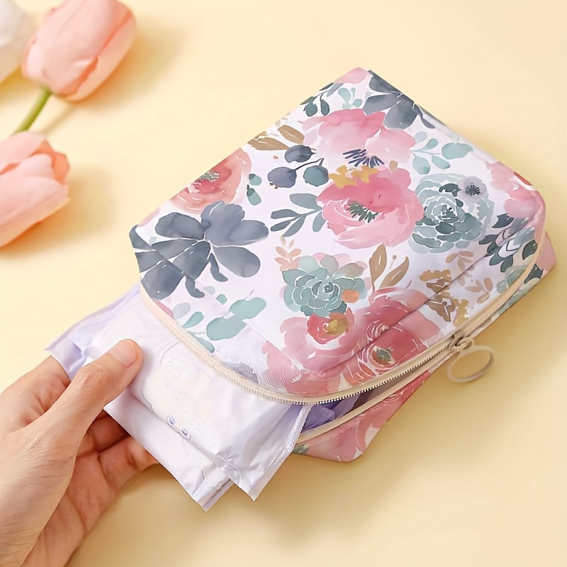 

1pc, Portable Large Capacity Sanitary Napkin Storage Bag With Ink And Wash National , Candy And Miscellaneous Storage Bag, Lightweight And Multifunctional Bag