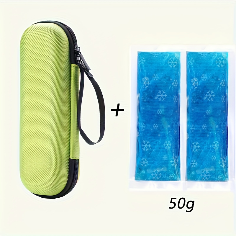 1pc Portable Outdoor Mini Insulin Cooler Bag And 2pcs Clear Ice Packs, Outdoor Insulin Insulated Box, Portable Outdoor Medicine Organizer And Ice Box