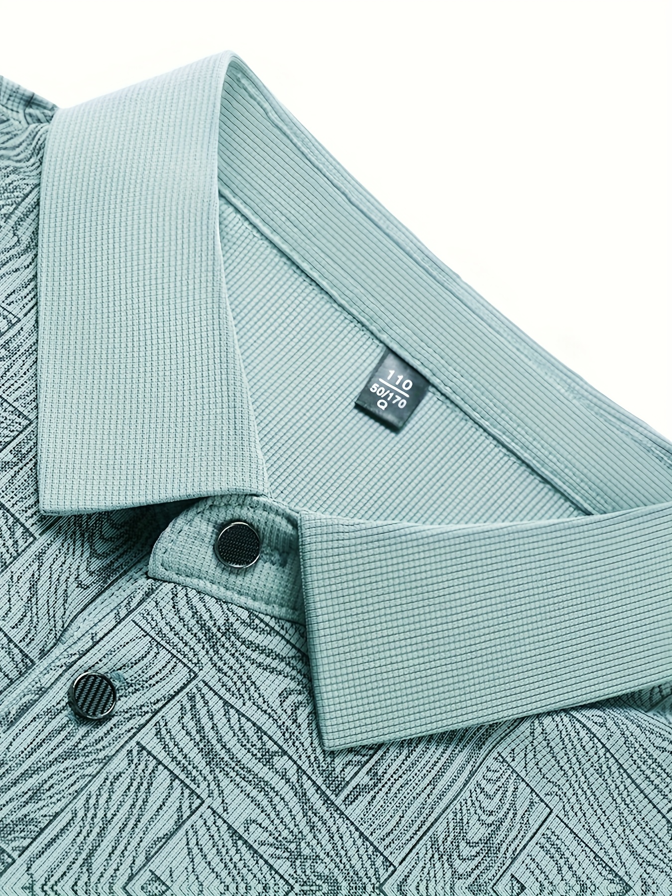 ανδρικό καλοκαιρινό πουκάμισο - περιστασιακό με κοντά μανίκια, γιακάς με κουμπιά, καφέ γεωμετρικό σχέδιο, ελαφρύ μείγμα πολυεστέρα, ιδανικό για περιστασιακή ενδυμασία και γκολφ Στοιχεία είδους 6