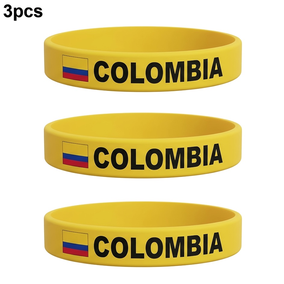 TEMU 3pcs Set Of Flag Wristbands, Essential For Soccer Parties And Watching Football Matches, Includes Flags Of The United States, Spain, Portugal,