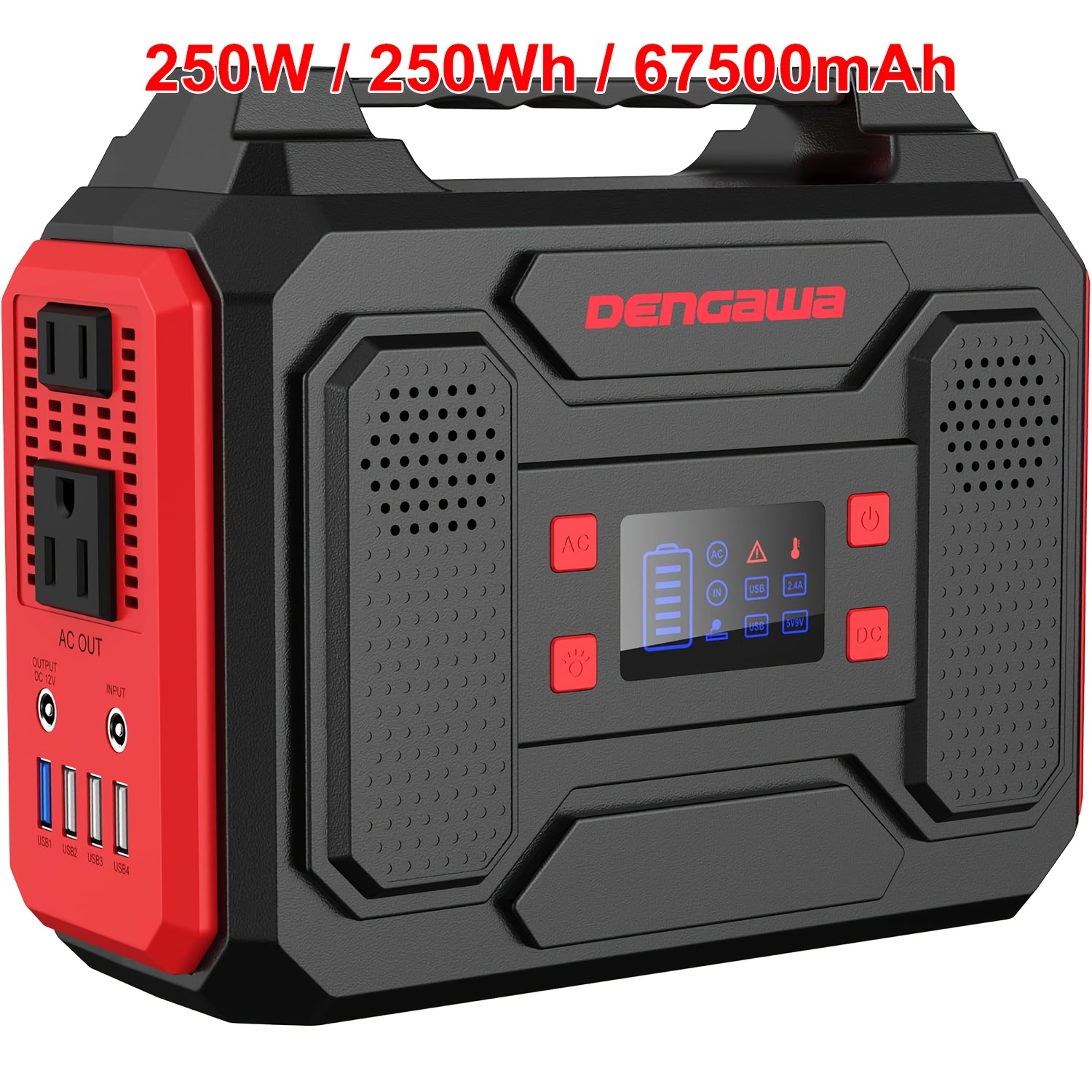 

250w Portable Power Station With 110v Ac Outlets & Led Flashlight, 250wh High-capacity Solar Generator For Camping, Hunting, Fishing, And Emergency Backup – Lightweight And (black)