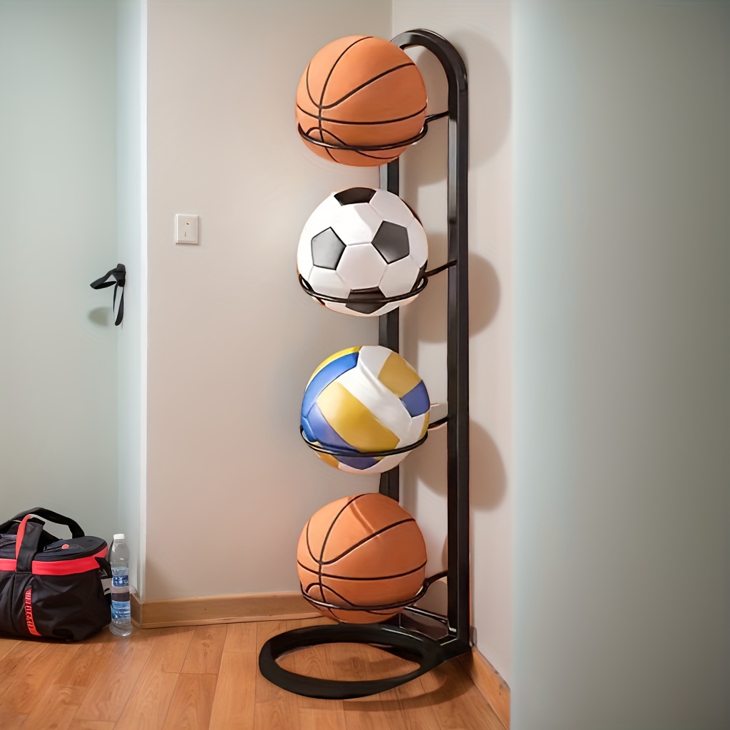 Sutowe Portaballoni a forma di mano, decorazione per la casa, salvaspazio, montaggio a parete, per pallacanestro, scultura a mano, supporto nero per pallacanestro, calcio (confezione da 2