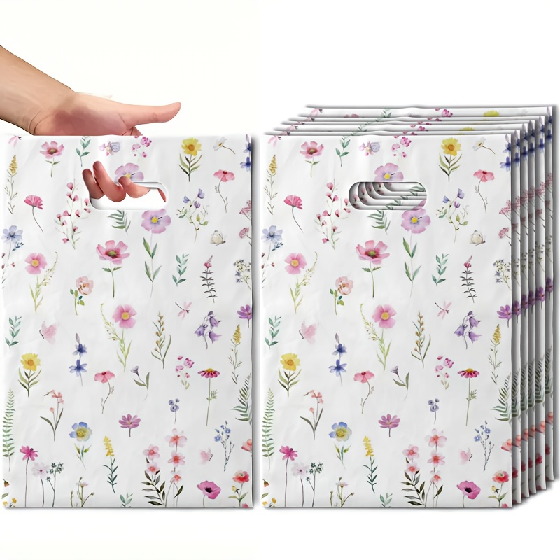 Cute Floral Gift Bags, Small Gift Packaging Tote Bags