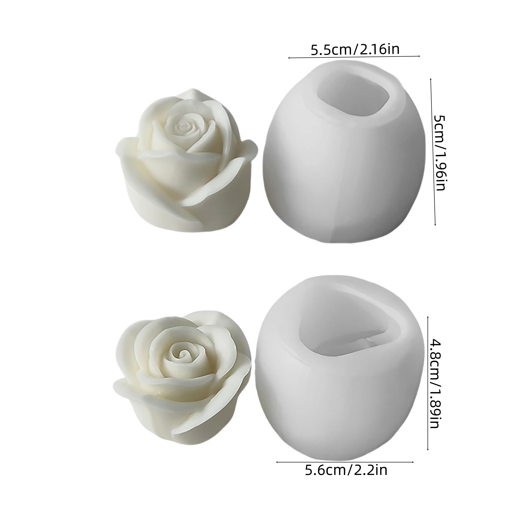 Kuva tulossa: TEMU 2 Stück HONEY ROSE Silikon-Blumen-Kerzenformen, Formen nach und , Harz-Gießformen für DIY-Kerzenherstellung, Heimdekoration und Handarbeiten