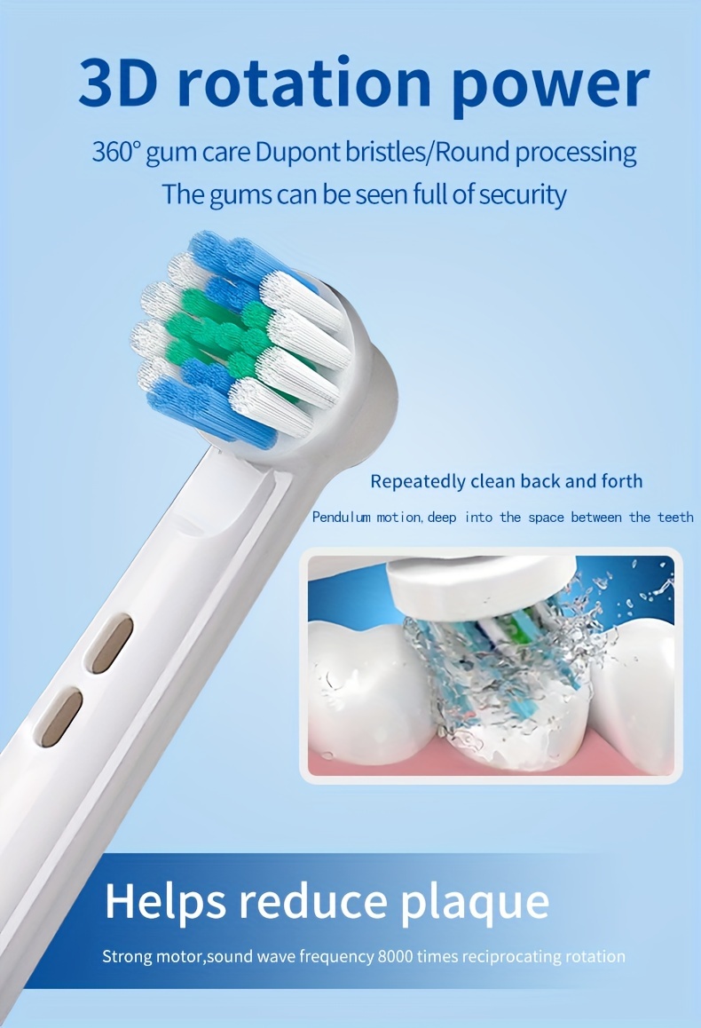 2-Pack USB-C Oplaadbare Elektrische Tandenborstel Reisetui en 16 Vervangbare Tandenborstelkoppen IPX7