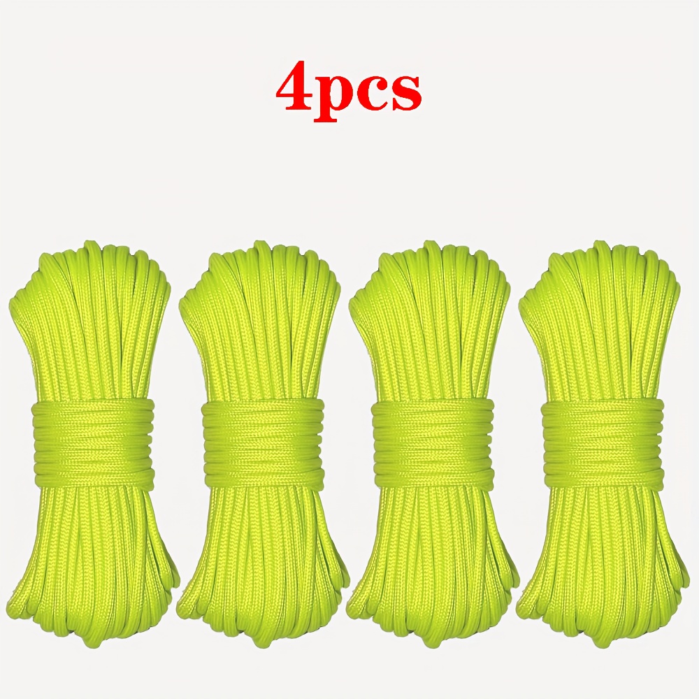 TEMU 4 piezas de cuerda de nailon luminosa de 10 pies de diámetro para camping que en , 7 hebras, cuerda para exteriores, pulsera trenzada, llavero,