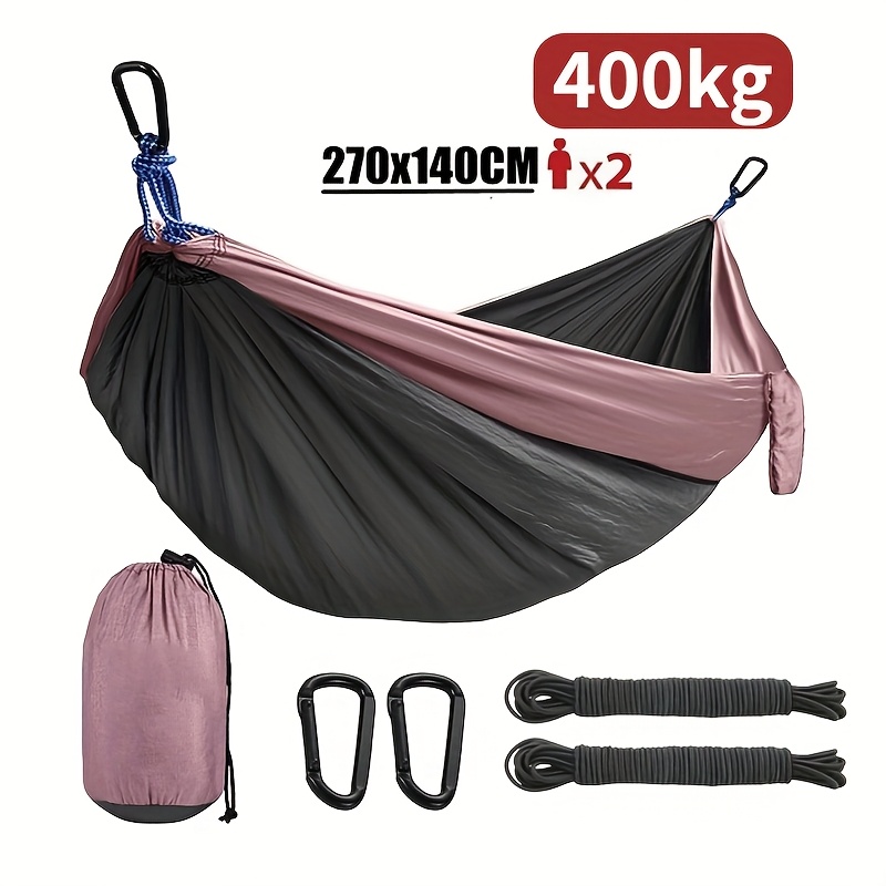 TEMU Hammock Hiking Camping Outdoor Hammock Double Portable Hammock Adult Equipment Cradle With Storage Bag