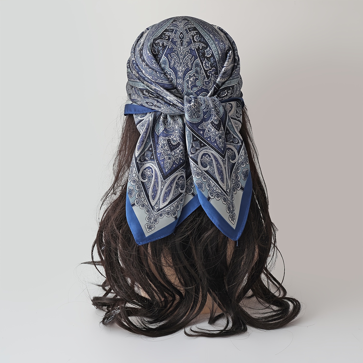 TEMU Écharpe cache-cou à motif pour femme, nouveau foulard carré, foulard fin tendance