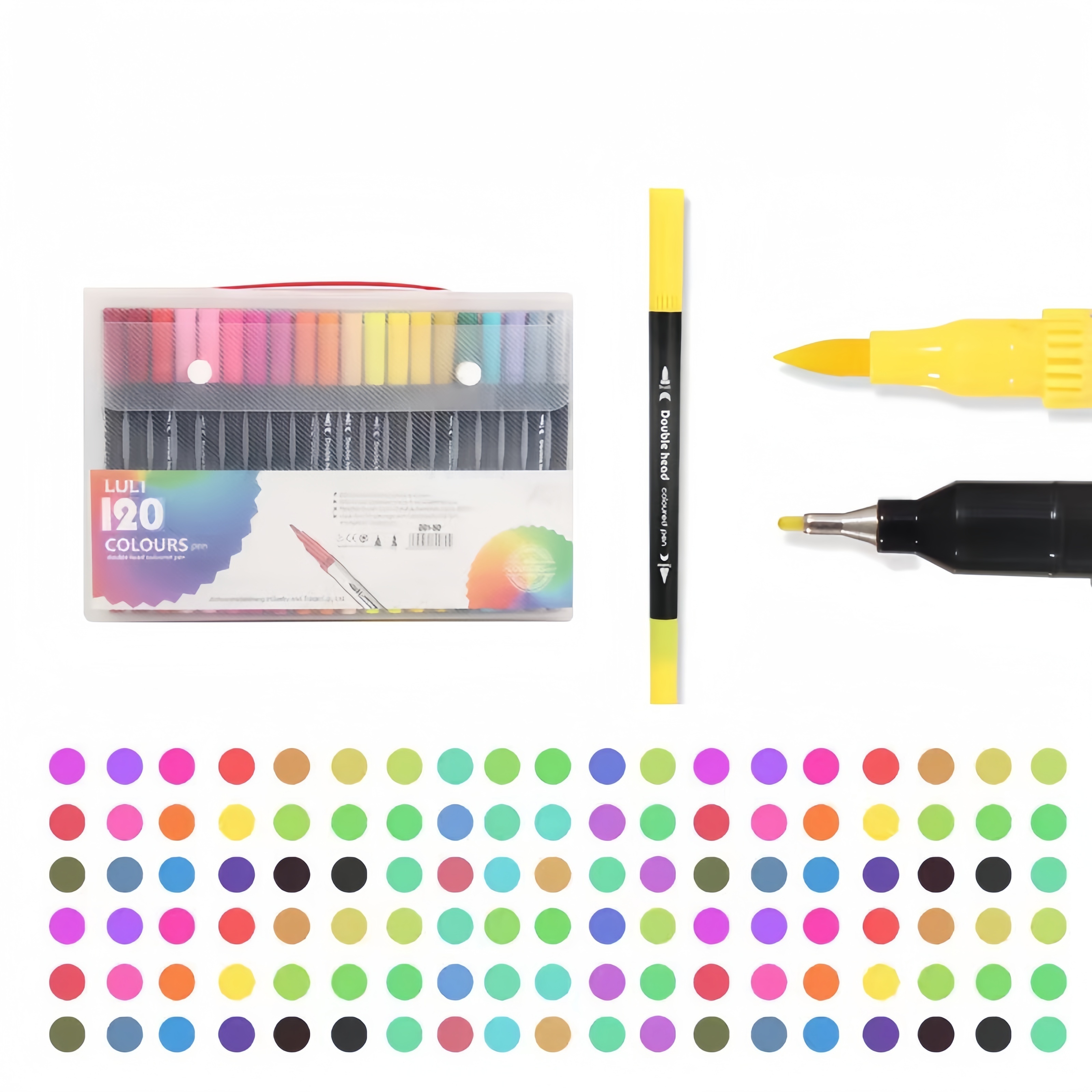 

120 Vibrant Colors Dual Tip Brush Marker Pens - Fine Point, Versatile Art Supplies For Coloring Books, Bullet Journaling, Note Taking, Writing, Planning, And Drawing