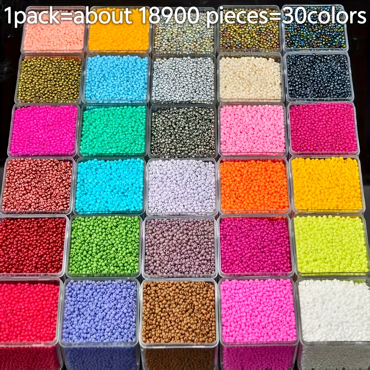 E-shop 18.900 Stück 1,8 mm hochwertige tschechische Glasperlen - 30 Farben dekorative Reiskörner - Einheitliche Größe ideal für DIY-Bastelprojekte -