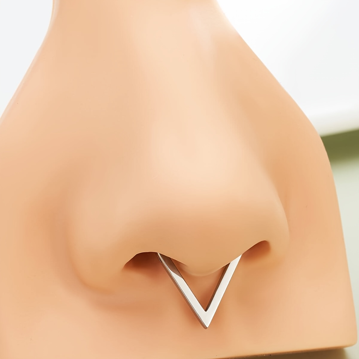 16G Titanium Triangle Hinged Segment Septum Ring for Women