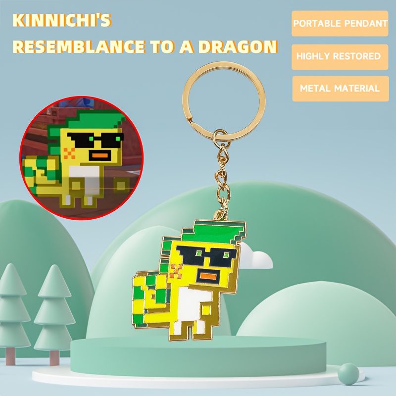 

Kinnichi's To A Dragon Pixel Cartoon Alloy Keychain, Animal Theme, Oval Shape, Split Ring Closure, Metal Material, Non-tarnishing, For Students And Adults