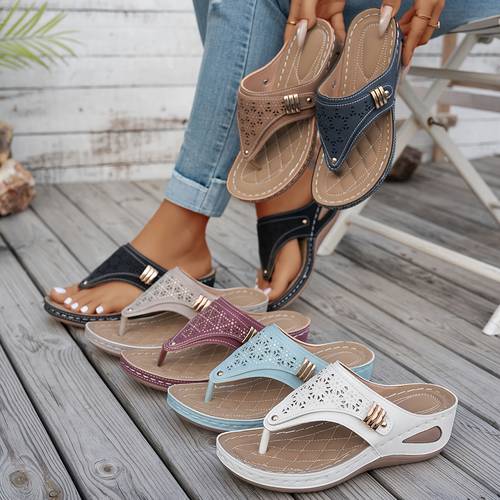 womens summer fashion casual comfortable flip flops comfortable arch support breathable synthetic upper soft sole suitable for beach travel and daily wear women shoes
