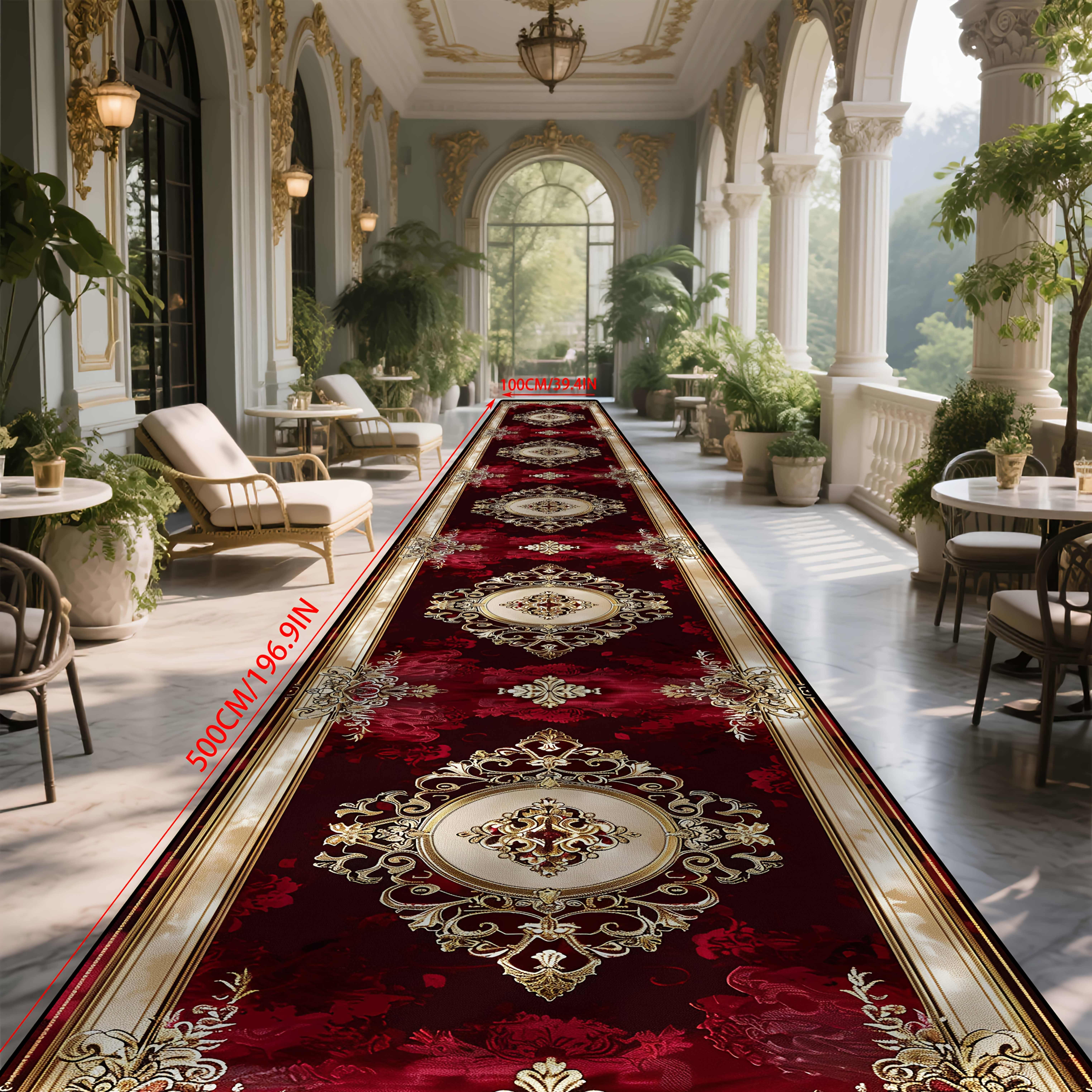 TEMU 1pc Of [], A Luxurious And Beautifully Designed Long Rectangular Carpet In European Style, Featuring High-end Exquisite Luxury And , Practical
