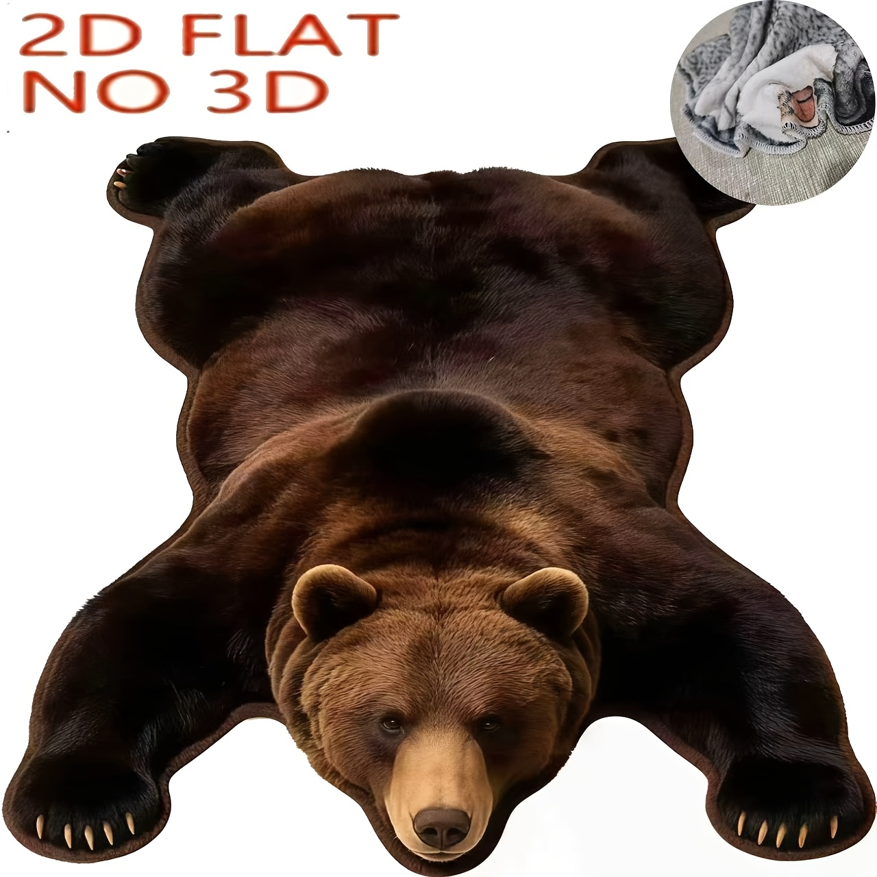 TEMU 2d Flat Creative Shaped Blanket, Brown Design- Suitable For Sofas, Outdoor Use, Camping, Living Rooms, Offices, Chairs, And Beds- Printed, Soft,