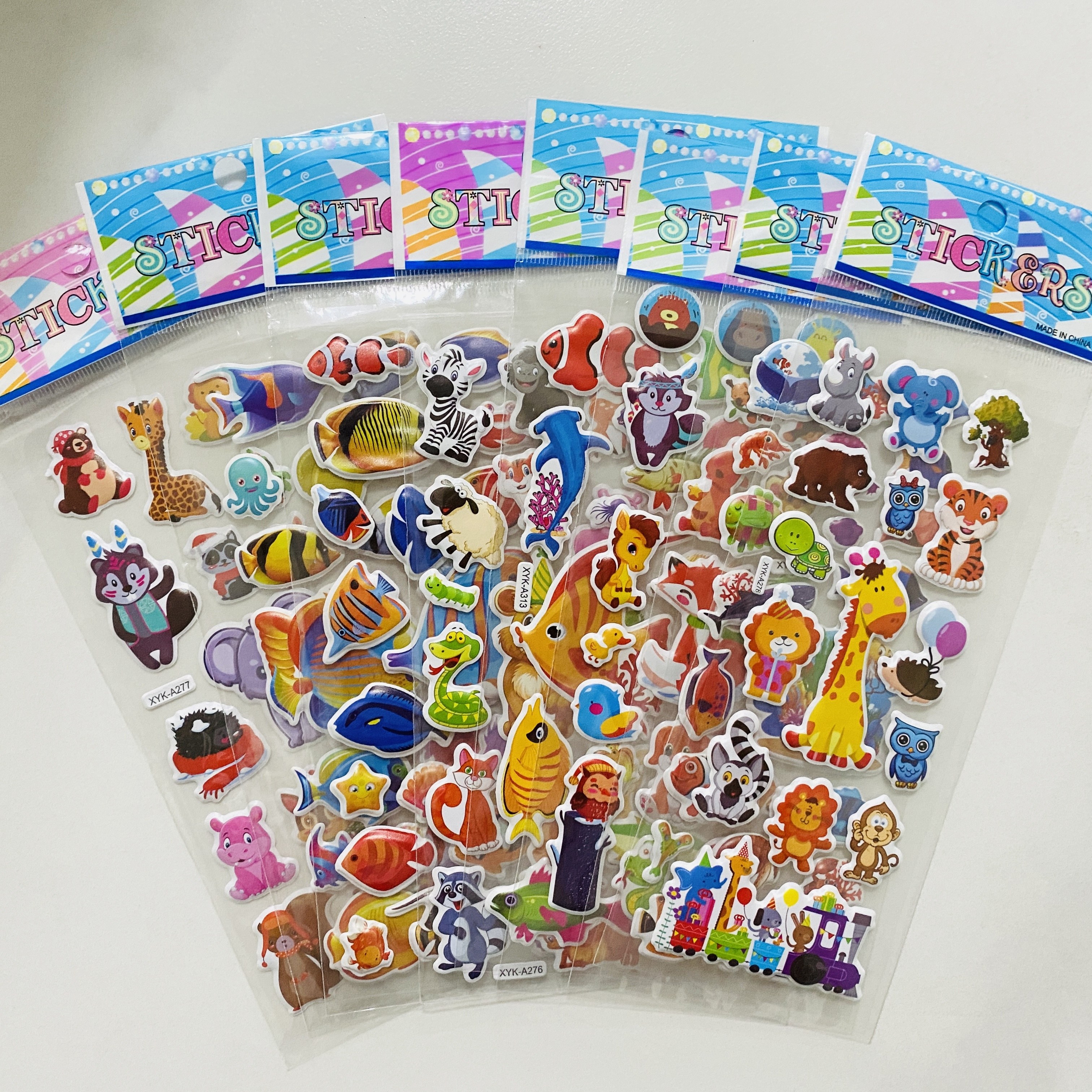 

Beville 8pcs Assorted Puffy Stickers - 3d Ocean , Cartoon Animal Shapes For ' Stickers, Self-adhesive, School Teachers & Party Favors, Craft Projects, Colors