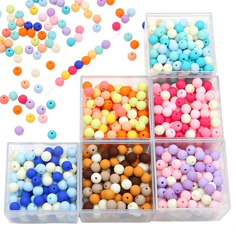 

200pcs Set - 6mm Mixed Round For Making, Phone , Bracelets, Necklaces, - Craft Supplies